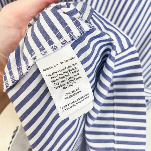 Vineyard Vines Sarah Stripe Preppy Casual Romper in Blue and White - Picture 5 of 6